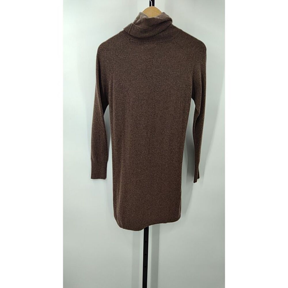Quince Women Mongolian Cashmere Turtleneck Sweater Mini Dress Brown S - Picture 3 of 3